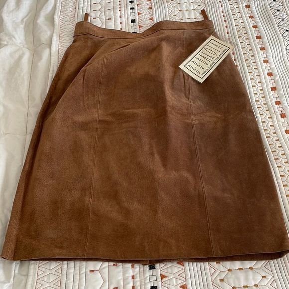 b b dakota Dresses & Skirts - BB Dakota genuine leather skirt, brown size 9/10